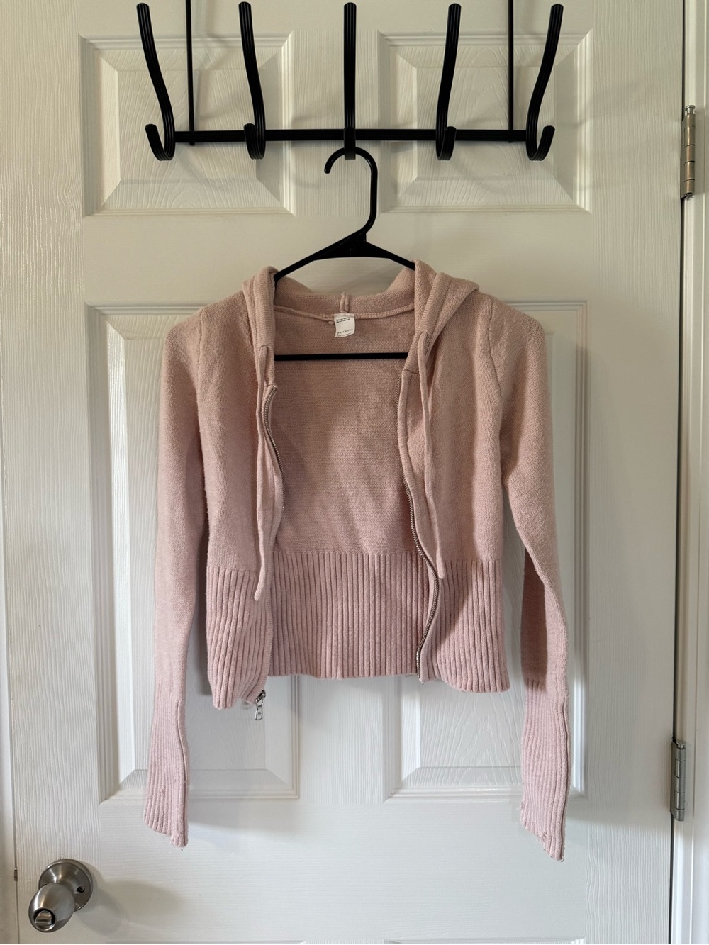 Gilly Hicks Pale Pink Hooded Zip Cardigan